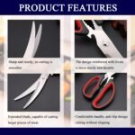 Korean Barbecue Scissors, BBQ clip, Stainless Steel Shear with Non-slip Serrated Blades, Kitchen Shears for Food, Fish, Meat and Vegetables, Heavy Duty Scissors with Non-slip Handle - Image 3