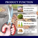 Korean Barbecue Scissors, BBQ clip, Stainless Steel Shear with Non-slip Serrated Blades, Kitchen Shears for Food, Fish, Meat and Vegetables, Heavy Duty Scissors with Non-slip Handle - Image 4