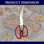 Korean Barbecue Scissors, BBQ clip, Stainless Steel Shear with Non-slip Serrated Blades, Kitchen Shears for Food, Fish, Meat and Vegetables, Heavy Duty Scissors with Non-slip Handle - Image 7