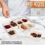 BPA-Free Clear 8-Compartment Food Storage Container - Divided Veggie Tray, Snack & Serving Organizer for Travel, Meal Prep, and Lunch Box - Image 4