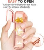 Pill Organizer 3 Times A Day, 7 Day Pill Box - GloDeals Weekly Pill Organizer, Portable Removable Daily Medicine Container Dispenser Case for Vitamin Fish Oil Supplement, Pink - Image 3