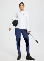 BALEAF Women's Winter Riding Pants Horse Breeches Knee-Patch Fleece Horseback Equestrian Tights Pockets Leggings - Image 7