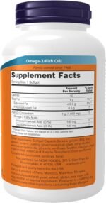 NOW Foods Supplements, Omega-3 180 EPA / 120 DHA, Enteric Coated, Cardiovascular Support*, 180 Softgels - Image 3