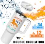 Horse Gifts for Women Girls, Horse Lovers Gifts for Horses Keep Me Stable Tumbler Cup 40oz, Birthday Christmas Gifts for Horse Riding Lovers, Just a Girl Who Loves Horses Gift Cup - Image 6