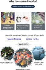 Automatic Fish Feeder for Pond, Pond Feeder, Automatic koi Fish Feeder for Pond Outdoor, Fish Feeder Automatic Dispenser for a Vacation Away and Prevent Sunstroke(10L-Battery Powered) - Image 5