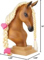 Breyer Horses Mane Beauty Horse Styling Head|SUNSET|Blonde Extra-Long Silky No Tangle Mane | 10" x 4.25" x 4.25" | Styling Book, Brush, Hair Coils, Hair Clips, Elastics|Horse Toy|Model #7402 , Black - Image 3