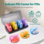 Sukuos Weekly Pill Organizer 7 Day 2 Times a Day, Large Daily Medicine Pill Box for Vitamin/Fish Oil/Supplements, Pill Cases Holder for Travel, Black&Clear (2Pack) - Image 3