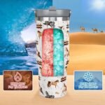 30 oz Horse Tumbler With Handle and Straw, 30oz Horse Flip Straw Tumbler Insulated Coffee Travel Mugs Cup Water Bottle Horse Gifts for Horse Lovers Women Girls - Image 5