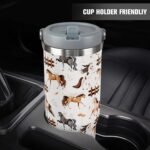 30 oz Horse Tumbler With Handle and Straw, 30oz Horse Flip Straw Tumbler Insulated Coffee Travel Mugs Cup Water Bottle Horse Gifts for Horse Lovers Women Girls - Image 7