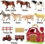 Red Barn and Farm Animal Figures Playset, 20Pack Preschool STEM Toys for Kids - Image 3