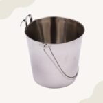Heavy Duty Stainless Steel 6 Quart Bucket - Dual Hooks Hanging Water Buckets for Dogs, Cats, Kennels, Cages, Critter Crates and Multi Purpose Pet - Flat Sided Durable Dog Food Pails - Image 3