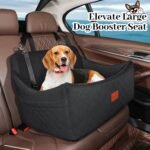 Dog Car Seat Medium Sized Dogs,Fully Detachable and Washable Car Dog Bed,Soft Fabic Pet Car Seat Filling in Memory Foam,2 Dog Leashes Dog Bed for Car(Black,Large) - Image 5