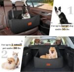 Dog Car Seat Medium Sized Dogs,Fully Detachable and Washable Car Dog Bed,Soft Fabic Pet Car Seat Filling in Memory Foam,2 Dog Leashes Dog Bed for Car(Black,Large) - Image 6