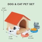 Mentari Toys - Dog & Cat Pet Set - Doll House Accessories - Great Add-on Pet Play Set to Any Dollhouse - Encourage Creative and Imaginative Fun Play for Children - Age 3+ - Image 8