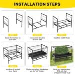 Pasture Hay Feeder for Goat,2 in 1 Goat Feeders for Grain and Hay with 68 Gallon,Livestock Mineral Feeders with Metal Steel & Deeper Feeding Pan for Goats,Sheeps,Horses,Donkeys & Sheep Sheds - Image 9