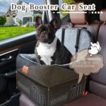 Dog Booster Car Seat for Small/Medium Dogs up to 35 lbs,Interior 7 Inches Elevated Pet Car Seat,Ultra Soft Fabric and Memory Foam Car Dog Seat,Safety,Comfy,Fully Detachable Washable(H-Black/Grey) - Image 3
