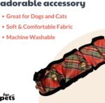 Huxley & Kent Ruff Pet Scrunchy | Shiny Christmas Plaid (Large) | Festive Christmas/Holiday Neckwear for Dogs/Cats | Fun Stretchable Costume Accessory | Soft Collar with Bells - Image 3