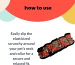 Huxley & Kent Ruff Pet Scrunchy | Shiny Christmas Plaid (Large) | Festive Christmas/Holiday Neckwear for Dogs/Cats | Fun Stretchable Costume Accessory | Soft Collar with Bells - Image 5