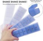 Silicone Weekly Pill Organizer 7 Day, Arthritis-Friendly Medicine Box Daily Pill Box, Large Medicine Case with Shell, Compact Travel Pill Container for Pill, Vitamin, & Fish Oil (Blue) - Image 4