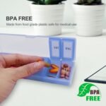 Silicone Weekly Pill Organizer 7 Day, Arthritis-Friendly Medicine Box Daily Pill Box, Large Medicine Case with Shell, Compact Travel Pill Container for Pill, Vitamin, & Fish Oil (Blue) - Image 6