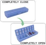 Silicone Weekly Pill Organizer 7 Day, Arthritis-Friendly Medicine Box Daily Pill Box, Large Medicine Case with Shell, Compact Travel Pill Container for Pill, Vitamin, & Fish Oil (Blue) - Image 7