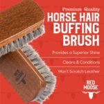 Horsehair Shoe Brush - Shoe Polish Brush for Leather, Boots, Shine - Red Moose - Image 4