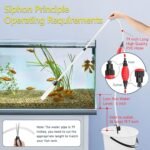 Aquarium Vacuum Gravel Cleaner, 256 GPH Fish Tank Siphon Gravel Cleaner Kit Sand Cleaner/Water Changer/Remove Dirt with Hanging Clip & Flow Control Clamp - Image 6