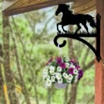 Iron Plant Hangers Hooks for Outdoor Indoor Hanging Plants Flower Fern Pots Lantern Bird Feeder Wind Chimes, 12"x16" Weather Resistant Metal Wall Holder for Porch Garden Farmhouse(Horse) - Image 5