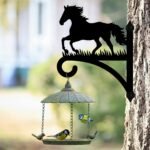Iron Plant Hangers Hooks for Outdoor Indoor Hanging Plants Flower Fern Pots Lantern Bird Feeder Wind Chimes, 12"x16" Weather Resistant Metal Wall Holder for Porch Garden Farmhouse(Horse) - Image 6