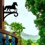 Iron Plant Hangers Hooks for Outdoor Indoor Hanging Plants Flower Fern Pots Lantern Bird Feeder Wind Chimes, 12"x16" Weather Resistant Metal Wall Holder for Porch Garden Farmhouse(Horse) - Image 7