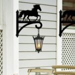 Iron Plant Hangers Hooks for Outdoor Indoor Hanging Plants Flower Fern Pots Lantern Bird Feeder Wind Chimes, 12"x16" Weather Resistant Metal Wall Holder for Porch Garden Farmhouse(Horse) - Image 8