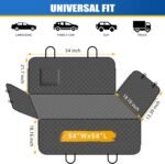 Dog Car Seat Cover for Back Seat Dog Seat Cover with Storage Pocket Dog Hammock Protects Against Dirt Dog Seat Covers for Cars Scratch Prevention Fits for SUVs and Trucks 54"x 58", Black - Image 3