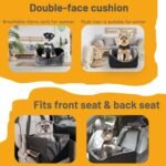 Dog Car Seat for Small Dogs, Elevated Dog Booster Seat Pet Travel Carrier Bed for Car with Adjustable Straps Pet Car Booster Seat for Small Dogs Cats - Image 4