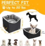 Dog Car Seat for Small Dogs, Elevated Dog Booster Seat Pet Travel Carrier Bed for Car with Adjustable Straps Pet Car Booster Seat for Small Dogs Cats - Image 6