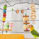 Bird Perch Parakeet Toys 14 PCS Natural Wood Toys, Bird Cage Accessories Parrot Hanging Cage Toy for Small Bird Conure Cockatiel Lovebird Budgie - Image 4