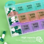 2Pcs Large Weekly Pill Organizer 3 Times A Day,Travel Pill Cases Moisture-Proof 7 Day Pill Box, Portable for Pills Vitamin Fish Oil Supplements（Purple） - Image 5