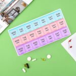 2Pcs Large Weekly Pill Organizer 3 Times A Day,Travel Pill Cases Moisture-Proof 7 Day Pill Box, Portable for Pills Vitamin Fish Oil Supplements（Purple） - Image 7