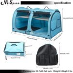 Mispace Portable Twin Compartment Show House Cat Cage/Condo - Easy to Fold & Carry Kennel - Comfy Puppy Home & Dog Travel Crate with Portable Carry Bag/Two Hammocks/Mats and Collapsible Litter Box - Image 5