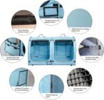 Mispace Portable Twin Compartment Show House Cat Cage/Condo - Easy to Fold & Carry Kennel - Comfy Puppy Home & Dog Travel Crate with Portable Carry Bag/Two Hammocks/Mats and Collapsible Litter Box - Image 7