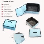 Mispace Portable Twin Compartment Show House Cat Cage/Condo - Easy to Fold & Carry Kennel - Comfy Puppy Home & Dog Travel Crate with Portable Carry Bag/Two Hammocks/Mats and Collapsible Litter Box - Image 9