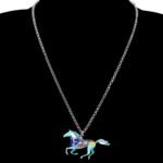 BONSNY Enamel Running Horse Necklace Pendant Chain Zinc Alloy Animals Lovers Gifts for Girls - Image 4