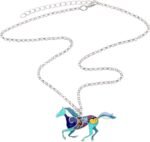 BONSNY Enamel Running Horse Necklace Pendant Chain Zinc Alloy Animals Lovers Gifts for Girls - Image 5