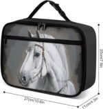 White Horse Reusable Lunch Box Insulated Lunch Bag Cooler Bag Lunchbox Meal Food Container Tote Bag for Women Kids Girls Boy School Camping Hiking Picnic Beach Travel - Image 4