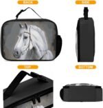 White Horse Reusable Lunch Box Insulated Lunch Bag Cooler Bag Lunchbox Meal Food Container Tote Bag for Women Kids Girls Boy School Camping Hiking Picnic Beach Travel - Image 5
