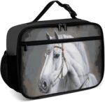 White Horse Reusable Lunch Box Insulated Lunch Bag Cooler Bag Lunchbox Meal Food Container Tote Bag for Women Kids Girls Boy School Camping Hiking Picnic Beach Travel - Image 9