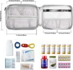 Medicine Pill Bottle Organizer Bag, Large Travel Pill Case Box and Storage, Lockable Vitamins Pill Carrier for Drug, Fish Oil, Medical Supplies (Gray) - Image 3