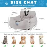 Aidou Dog car seat, Dog Booster seat for Small Medium Large Dogs Cats,pet Travel Booster seat, Dog Safety Car Seat with Storage,Dog car Bed Dual-use for car and Home (Midium Grey) - Image 4