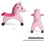 Radio Flyer Shimmer The Magical Unicorn with Interactive Lights and Sounds, Ride On Toy for Toddlers Ages 1-3, Pink Unicorn Toy for Kids, Medium - Image 7