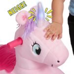 Radio Flyer Shimmer The Magical Unicorn with Interactive Lights and Sounds, Ride On Toy for Toddlers Ages 1-3, Pink Unicorn Toy for Kids, Medium - Image 9