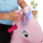 Radio Flyer Shimmer The Magical Unicorn with Interactive Lights and Sounds, Ride On Toy for Toddlers Ages 1-3, Pink Unicorn Toy for Kids, Medium - Image 10